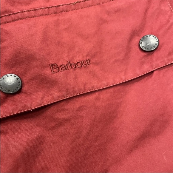Barbour Beaufort Jacket Red Corduroy Collar Full Zip Coat, Size Medium M - Picture 6 of 16